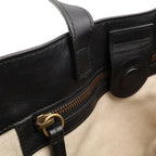 Gucci GG Supreme Tiger Tote 2-Way Shoulder Bag Leather Khaki Beige Black — view 8