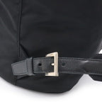 Prada Triangle Logo Backpack Nylon Leather Nero Black Silver — view 5