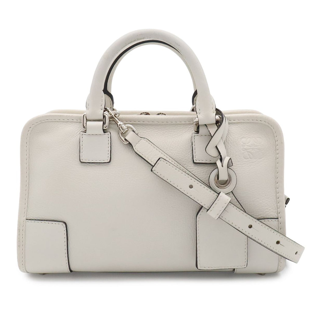 Loewe Amazona 23 Anagram Mini Boston 2-Way Shoulder Bag Crossbody Leather White