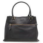 Gucci Micro Guccissima Tote Shoulder Bag Leather Black Gold
