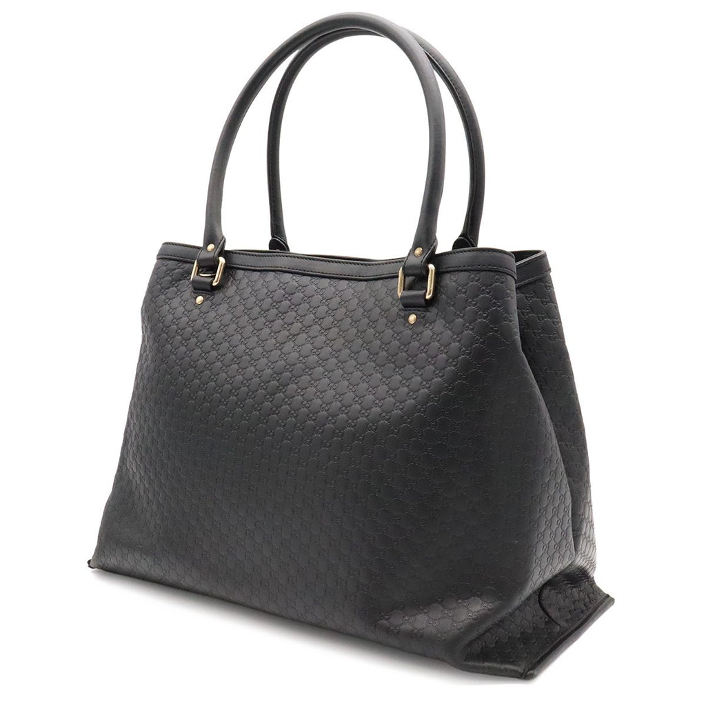 Gucci Micro Guccissima Tote Shoulder Bag Leather Black Gold — view 2