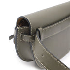 Loewe Mini Gate Bum Back Waist Pouch Belt Bag Cross Leather Khaki Gold — view 4