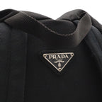 Prada Triangle Logo Backpack Nylon Nero Black Silver — view 5