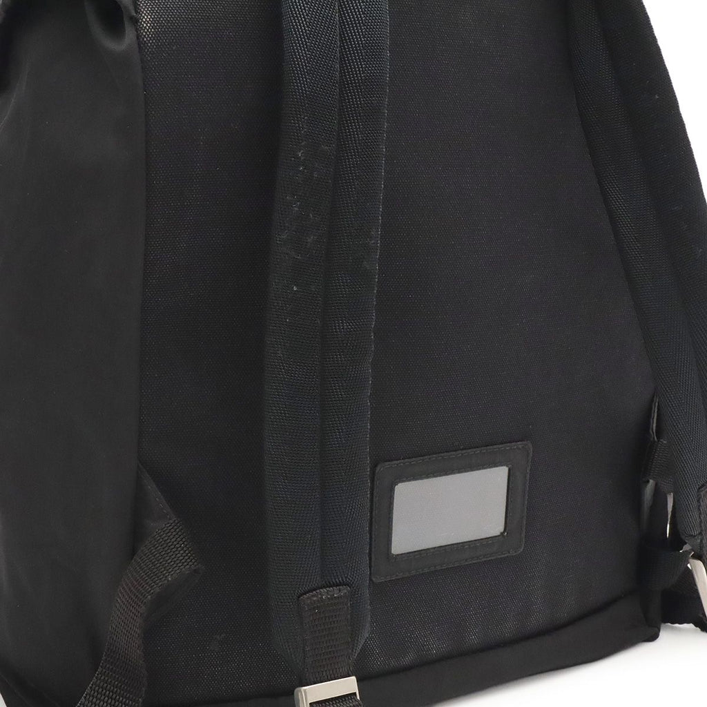 Prada Triangle Logo Backpack Nylon Nero Black Silver — view 4