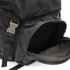 Prada Triangle Logo Backpack Nylon Nero Black Silver — view 6