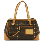 Louis Vuitton Monogram Rivet Tote Shoulder Bag Stitch