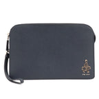 Prada Porter Collaboration Saffiano Clutch Leather Navy Silver