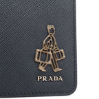 Prada Porter Collaboration Saffiano Clutch Leather Navy Silver — view 7