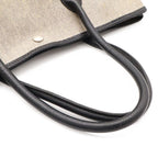 Hermes Garden Party PM Bolduc Ribbon Tote Toile H Leather Gray Black — view 4