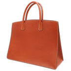 Hermes White Bus GM Handbag Business Bag Chevre Leather Noisette Brown Silver — view 2