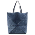 Loewe Puzzle Fold Tote Large Shoulder Bag Folding Suede Leather Navy