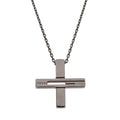 Gucci G Motif Cross Pendant Gunmetal Necklace