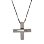 Gucci G Motif Cross Pendant Gunmetal Necklace