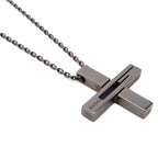 Gucci G Motif Cross Pendant Gunmetal Necklace — view 3