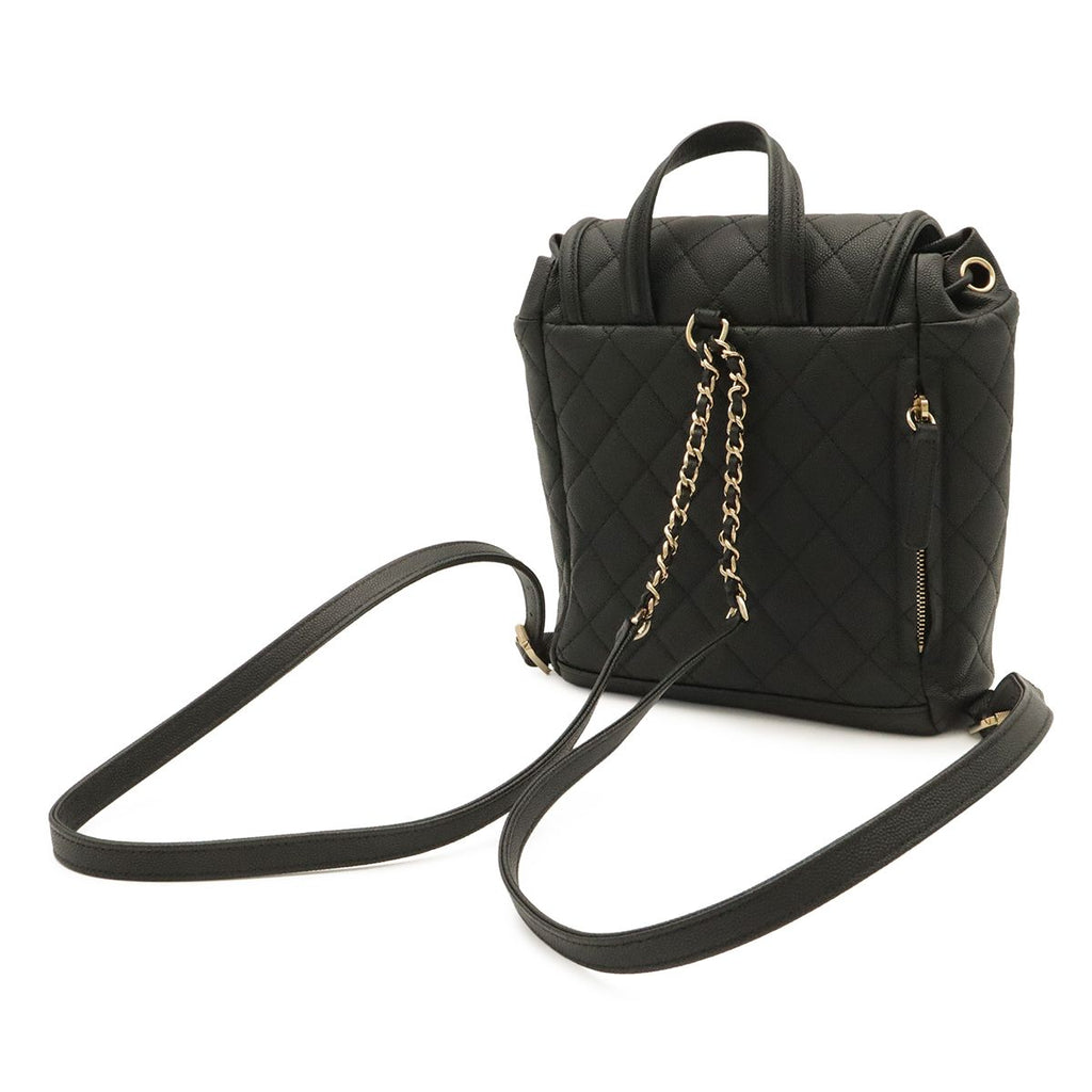 Chanel CC Filigree CC Logo Backpack Drawstring Caviar Leather Black Gold — view 2
