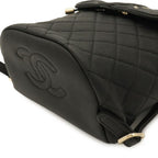 Chanel CC Filigree CC Logo Backpack Drawstring Caviar Leather Black Gold — view 3