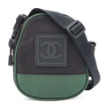 Chanel Sports Line CC Logo Shoulder Bag 2-Way Pouch Nylon Canvas Black Green