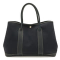 Hermes Garden Party PM Tote Shoulder Bag Toile Officier Leather Navy Silver