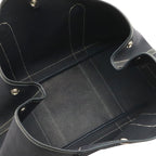Hermes Garden Party PM Tote Shoulder Bag Toile Officier Leather Navy Silver — view 6
