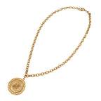 Chanel Medallion CC Logo Lion Chain Pendant Gold Plated Necklace — view 2