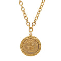 Chanel Medallion CC Logo Lion Chain Pendant Gold Plated Necklace