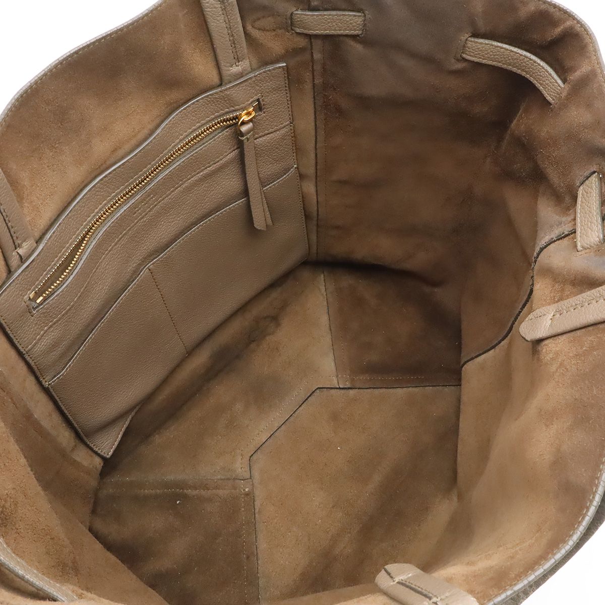 Celine Cabas Phantom Small Tote Shoulder Leather Greige — view 6