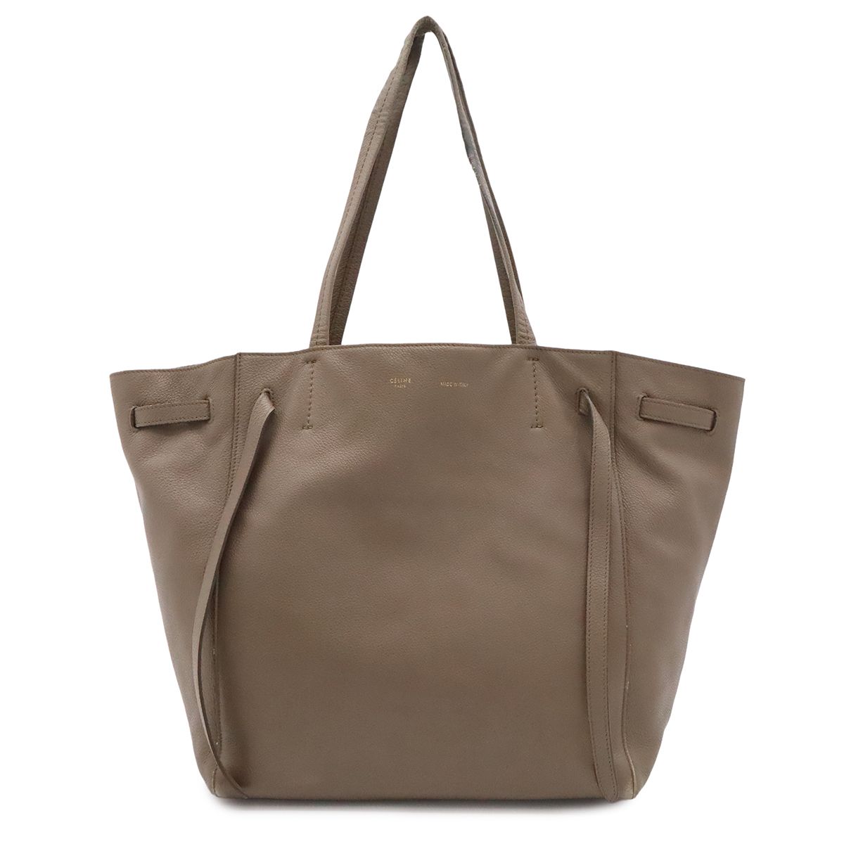 Celine Cabas Phantom Small Tote Shoulder Leather Greige