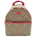 Gucci Children's GG Supreme Backpack Rose Print Floral Pattern Heart Leather