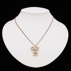 Chanel CC Logo Ribbon Motif Pendant Rhinestone Gold 10P Necklace — view 6