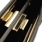 Fendi Peekaboo Regular 2-Way Shoulder Bag Crossbody Leather Black Gold — view 8