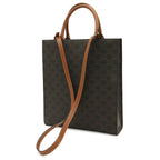 Celine Small Vertical Cabas Tote 2-Way Shoulder Bag Triomphe Canvas Leather — view 2
