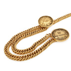 Chanel Cambon Line Medal Chain Belt Gold Plated Necklace — view 2