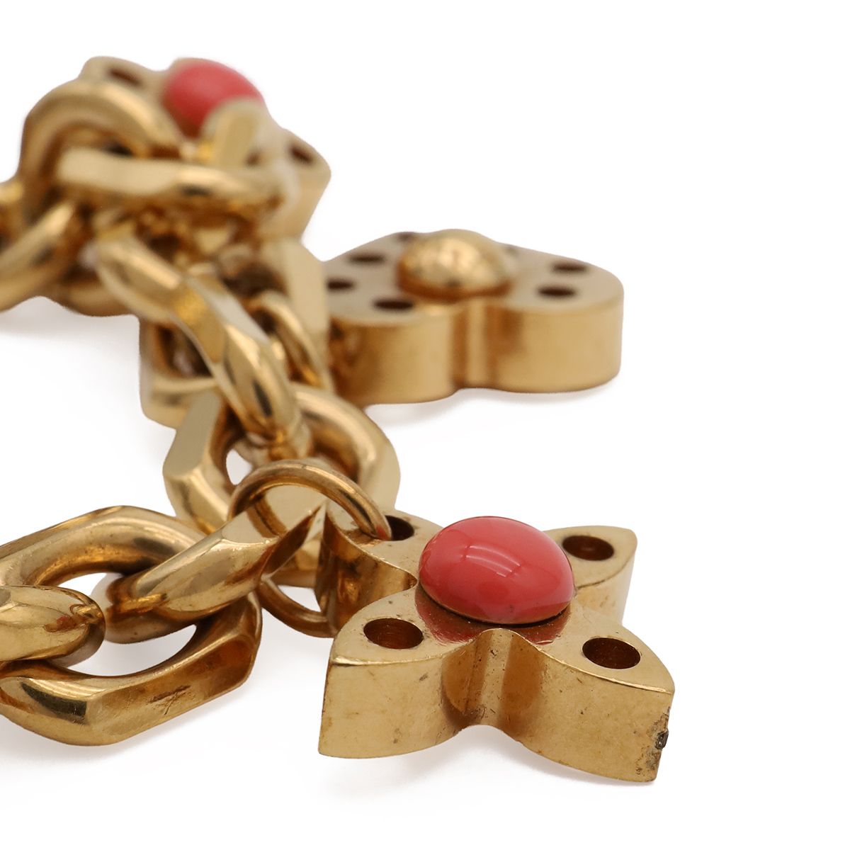 Louis Vuitton Bracelet Souple Hide and Seek Chain Logo Heart Gold Plated — view 4