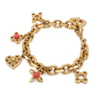 Louis Vuitton Bracelet Souple Hide and Seek Chain Logo Heart Gold Plated