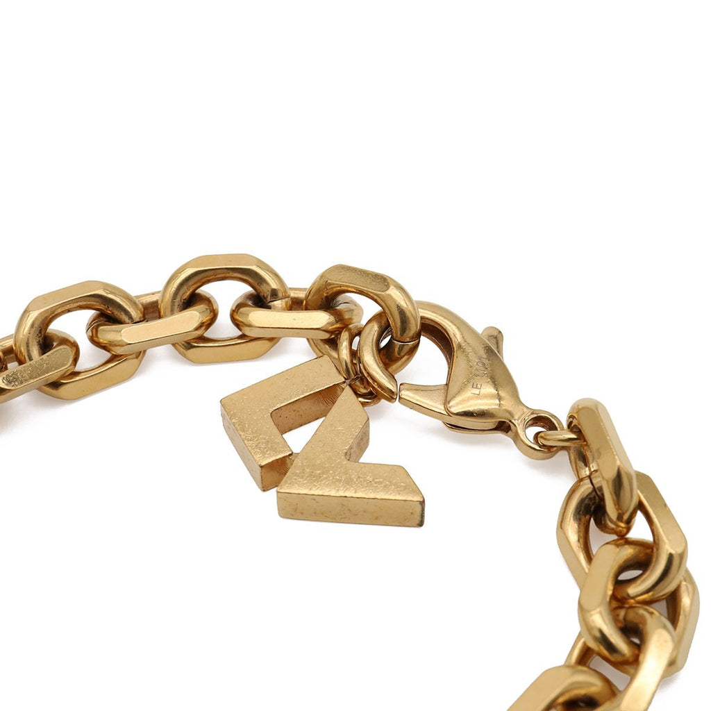 Louis Vuitton Bracelet Souple Hide and Seek Chain Logo Heart Gold Plated — view 5