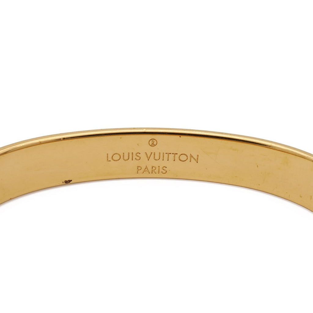 Louis Vuitton Rigid Bracelet Nanogram Strass Bangle Gold — view 6