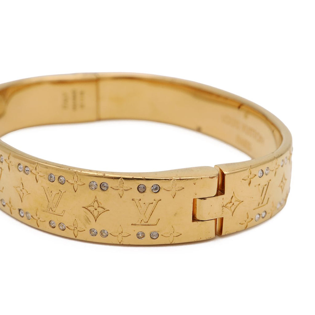 Louis Vuitton Rigid Bracelet Nanogram Strass Bangle Gold — view 5