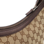 Gucci GG Canvas Sherry Line Shoulder Bag Crossbody Leather Khaki Beige Brown — view 8
