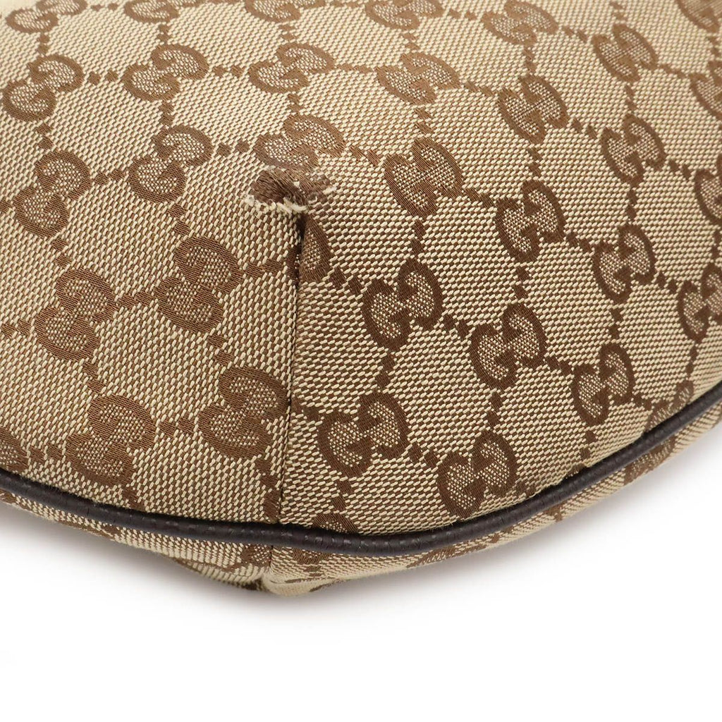 Gucci GG Canvas Sherry Line Shoulder Bag Crossbody Leather Khaki Beige Brown — view 3
