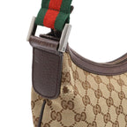 Gucci GG Canvas Sherry Line Shoulder Bag Crossbody Leather Khaki Beige Brown — view 7