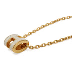Hermes Mini Pop H Logo H Pendant Choker Lacquer Gold White Necklace — view 4