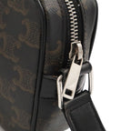 Celine Triomphe Mini Messenger Shoulder Bag Pochette Crossbody Canvas Leather — view 6