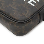 Celine Triomphe Mini Messenger Shoulder Bag Pochette Crossbody Canvas Leather — view 3