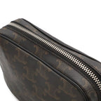 Celine Triomphe Mini Messenger Shoulder Bag Pochette Crossbody Canvas Leather — view 7
