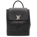 Louis Vuitton Lockme Backpack Turnlock Calfskin Noir Black Silver