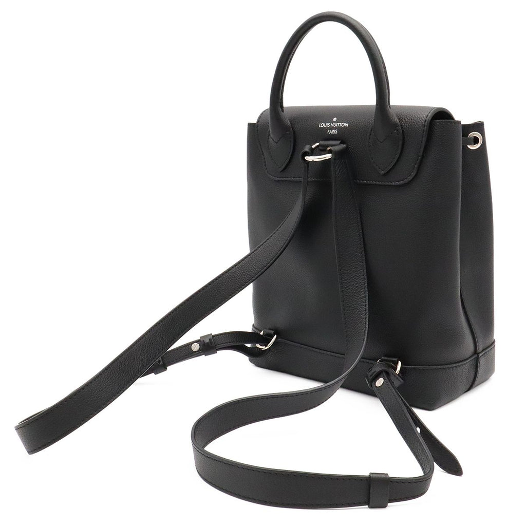Louis Vuitton Lockme Backpack Turnlock Calfskin Noir Black Silver — view 2
