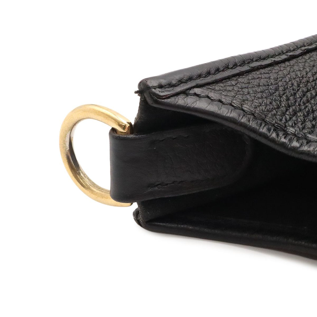 Hermes Evelyne I 1 GM Shoulder Bag Togo Leather Black Gold — view 6