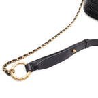 Chanel Coco Pleats CC Logo Chain Shoulder Bag Drawstring Sparkle Leather Black — view 4