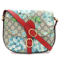 Gucci GG Blooms Supreme Shoulder Bag Pochette Crossbody Beige Blue Multicolor
