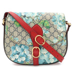Gucci GG Blooms Supreme Shoulder Bag Pochette Crossbody Beige Blue Multicolor